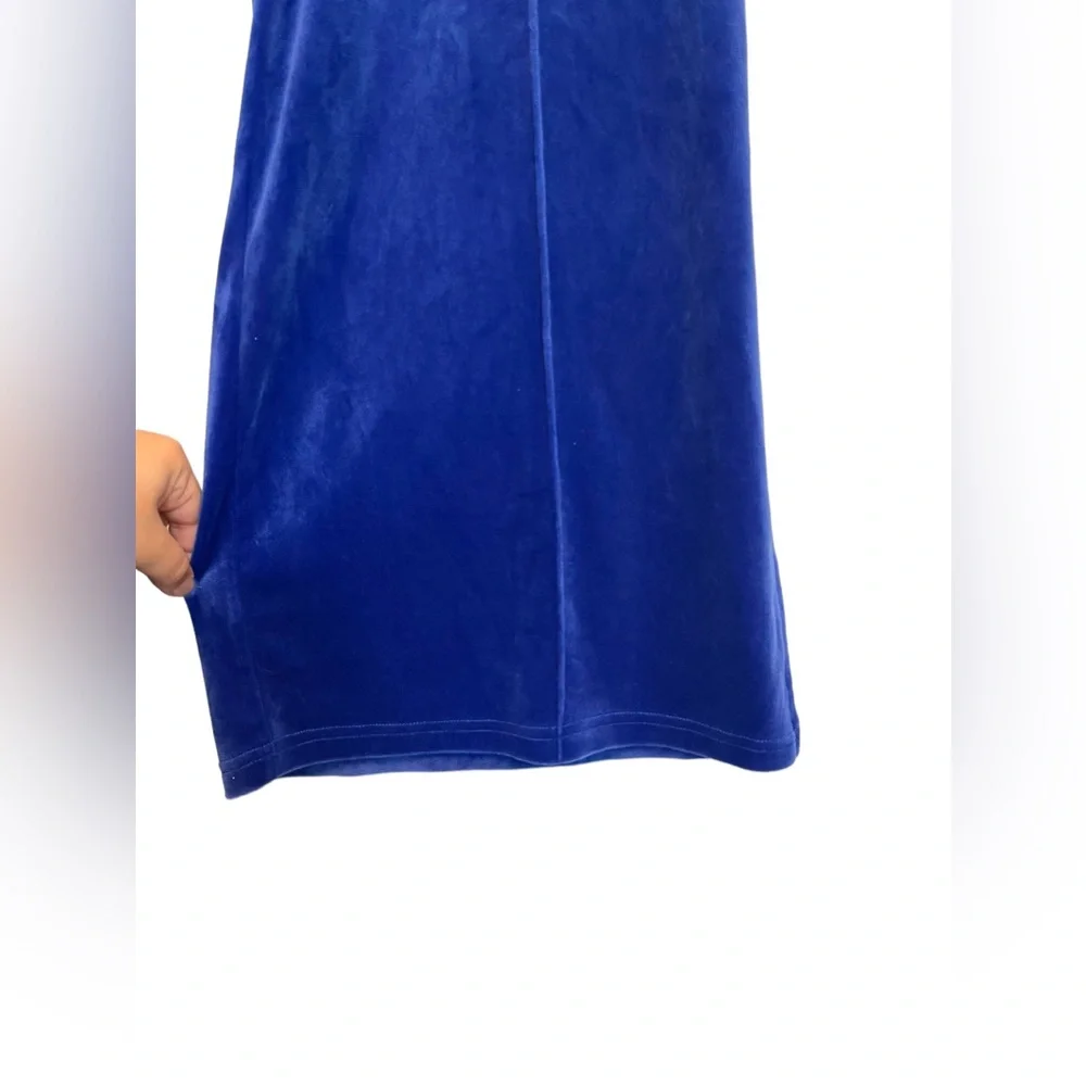 Juicy Couture Velvet Blue Slit Sides Wide Leg Pull on Sweatpants Size 1x - Picture 9 of 15